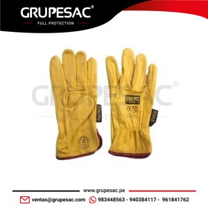 GUANTES DE BADANA AMARILLO STEELPRO