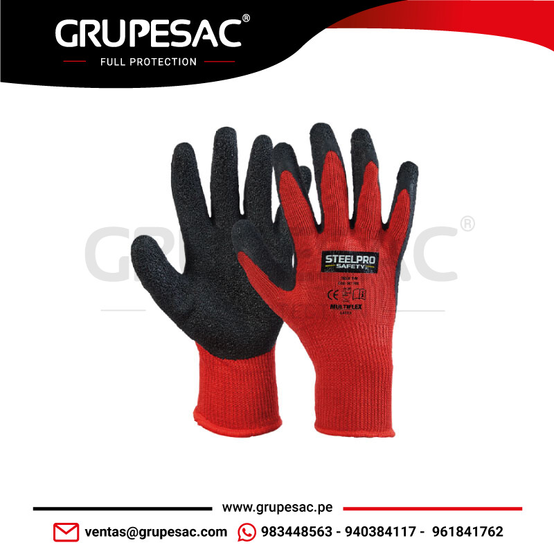 Guante-Multiflex-Látex-Steelpro-Rojo Guante Multiflex Látex Steelpro Rojo