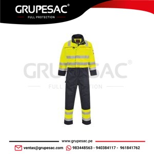 Mono Multi-Norm de alta visibilidad Amarillo/Marino FR60 Portwest
