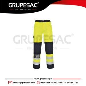 Pantalón de alta visibilidad Multi-Norm Amarillo/Marino FR62 Portwest