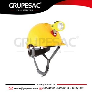 Casco Abs Mta Amarillo con Portalámpara Full Steelpro