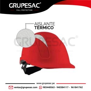 Casco MTA-V ABS Ventilado Aislante Térmico Rojo Steelpro