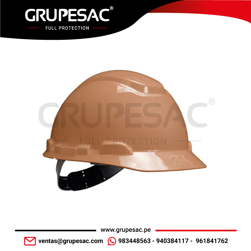 Casco-Marrón-Reflectivo-con-Portalámpara-H-700-3M Casco Marrón Reflectivo con Portalámpara H-700 3M