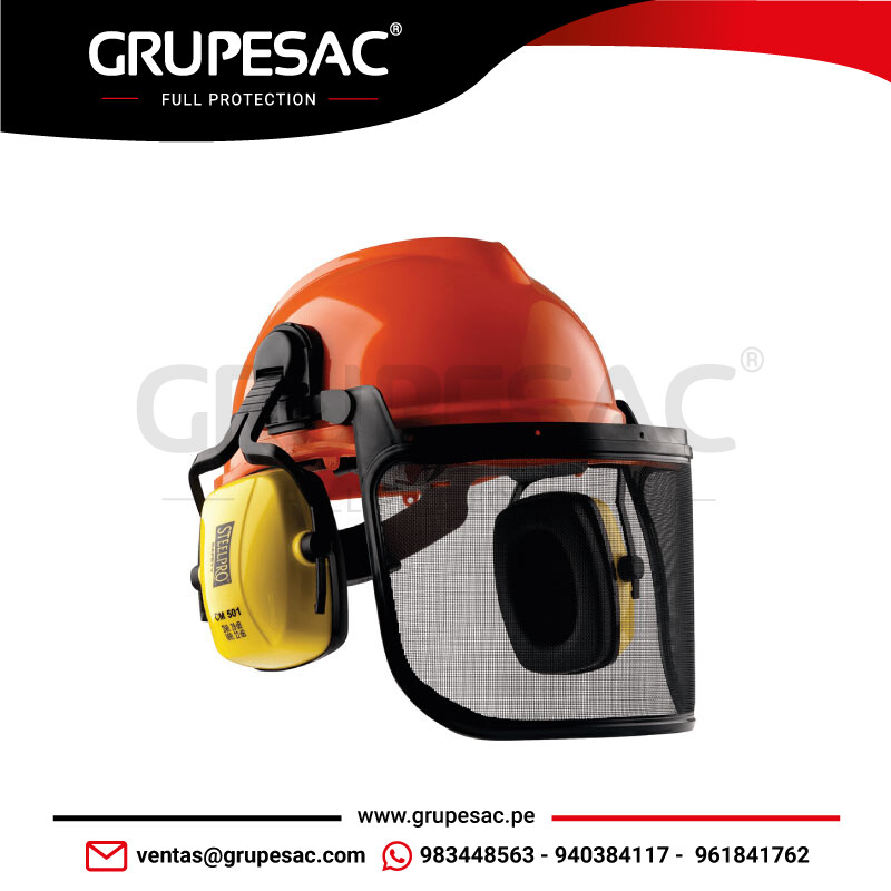 Casco-Motoserrista-Evo-III-Visor-Metálico-Steelpro Casco Motoserrista Evo III Visor Metálico Steelpro