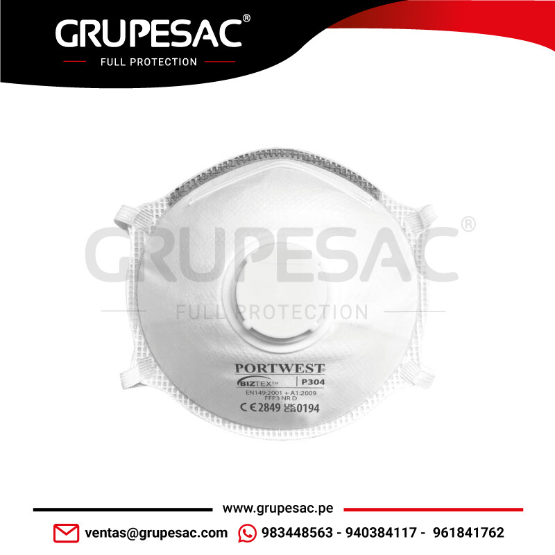 Mascarilla-Dolomite-ligera-con-válvula-P304-Portwest Mascarilla Dolomite ligera con válvula P304 Portwest