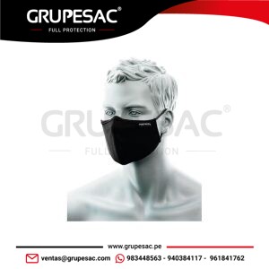 Mascarilla facial textil antimicrobiana, de 2 capas, con banda nasal CV34 Portwest