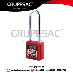 Candado Lock Out X10 Long Rojo STEELPRO