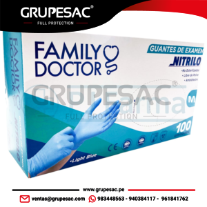 Guante de Nitrilo M FAMILY DOCTOR Caja x 100 UNID