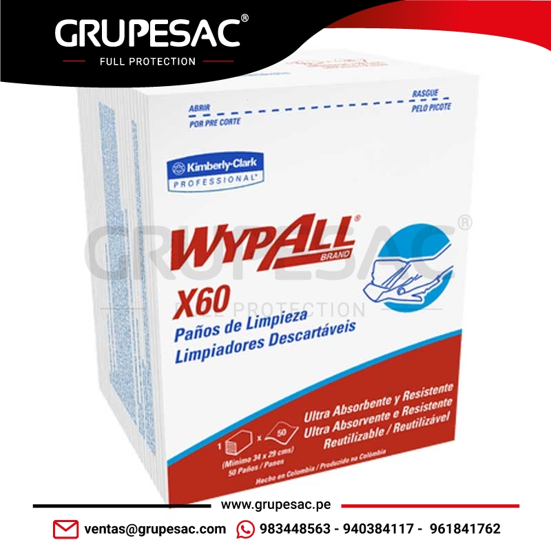 Paño-industrial-absorbente-blanco-Wypall-x-60-Quarterfold
