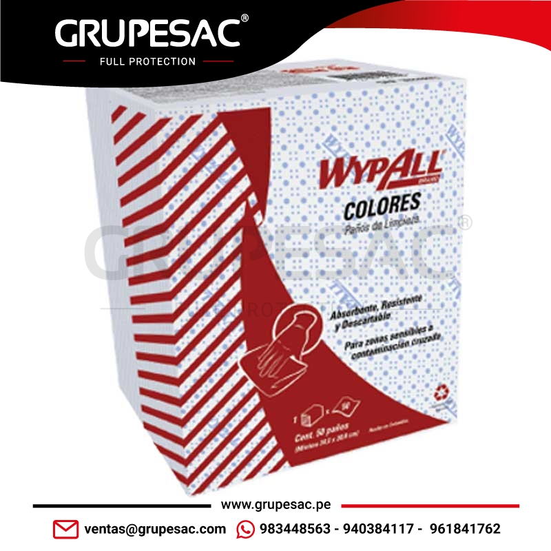 Paño-industrial-doblado-en-V-de-limpieza-Wypall-X-50-BLU